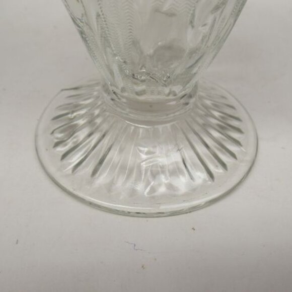 Jeannette Glass Crystal IRIS & HERRINGBONE IRIS on FOOT 6 1/2 In Ice Tea Tumbler - Picture 3 of 5